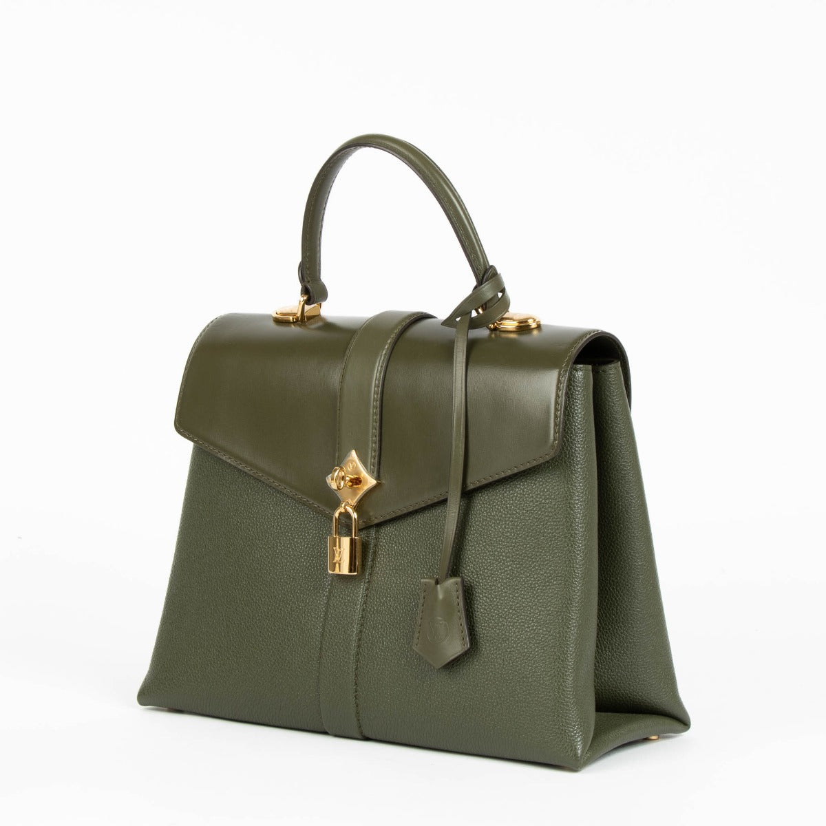 Louis Vuitton Rose des Vents MM khaki green leather handbag