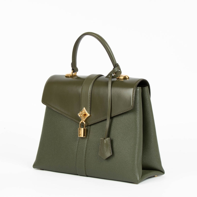 Louis Vuitton Rose des Vents MM khaki green leather handbag