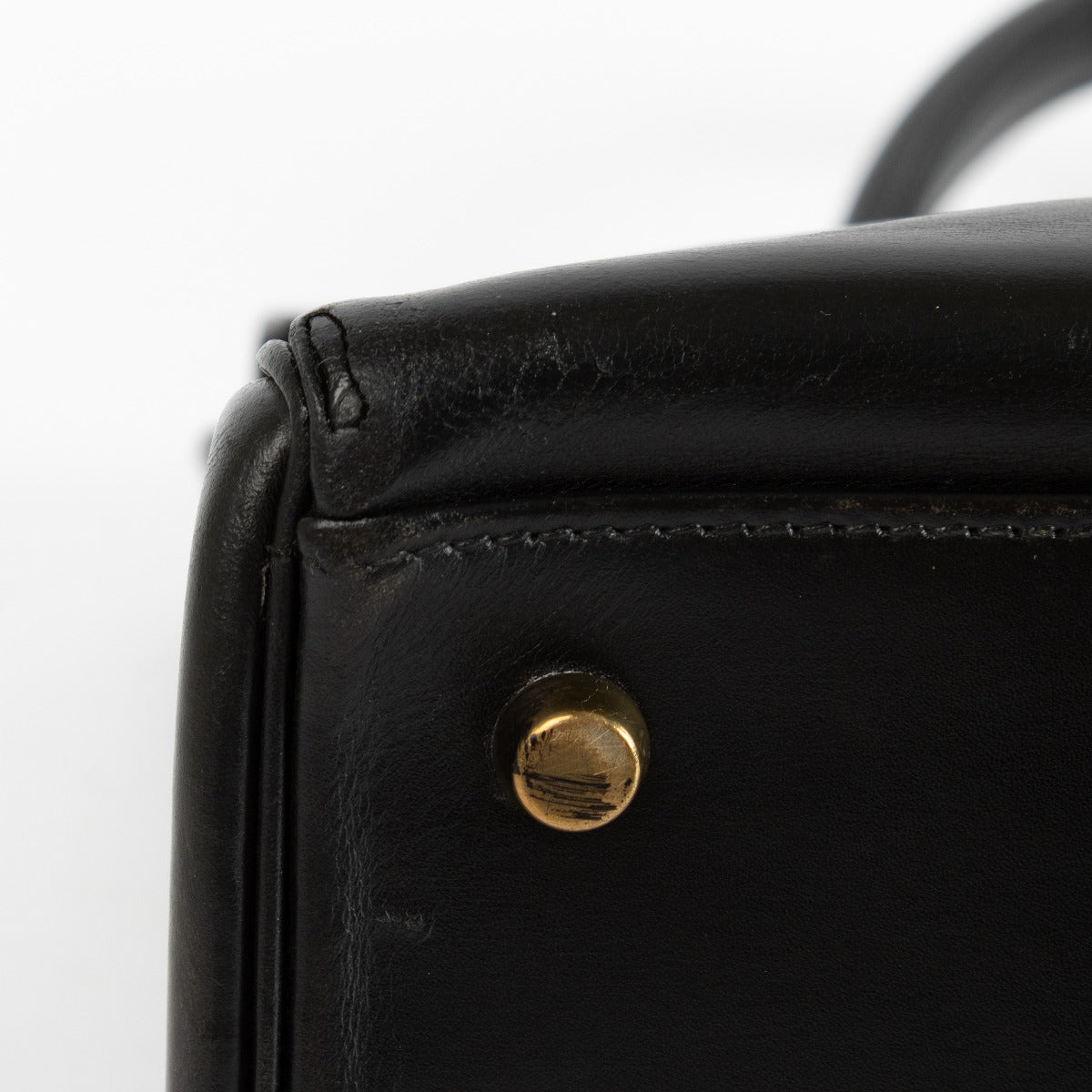 Hermès Vintage Kelly 35 Cuir Box Noir GHW