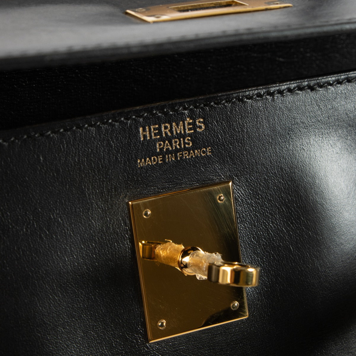 Hermès Vintage Kelly 35 Cuir Box Noir GHW