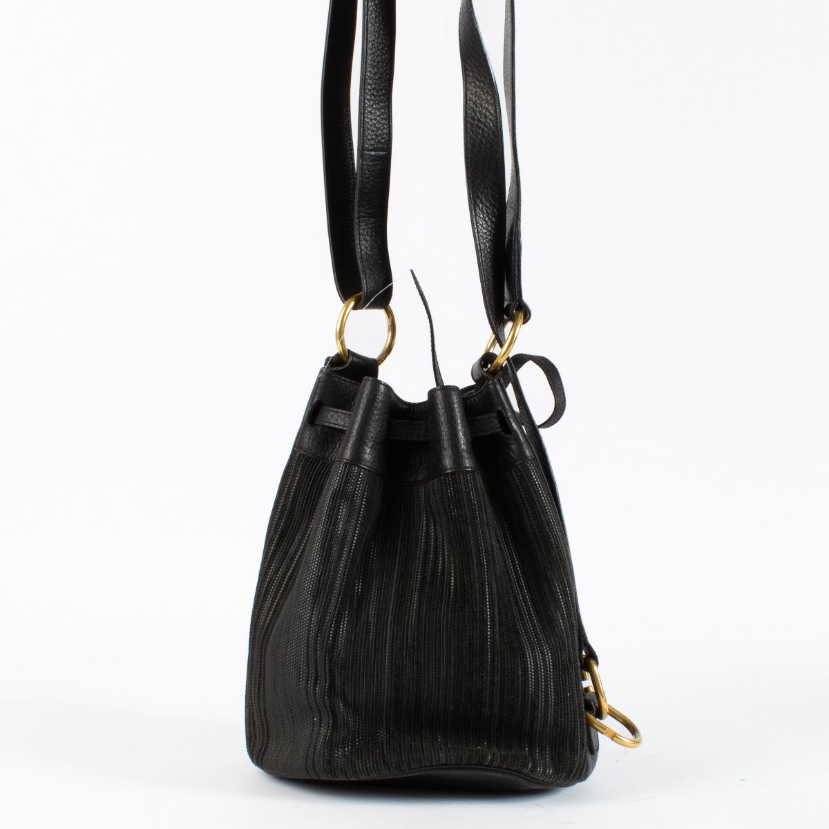 authentic preloved Delvaux Black Toile De Cuir Shoulder Bag on Labellov.com