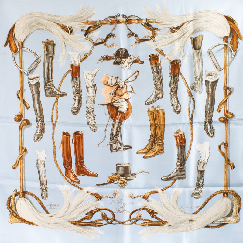 shop 100% authentic second hand Hermès Carré 90 A Propos De Bottes Silk Scarf on Labellov.com