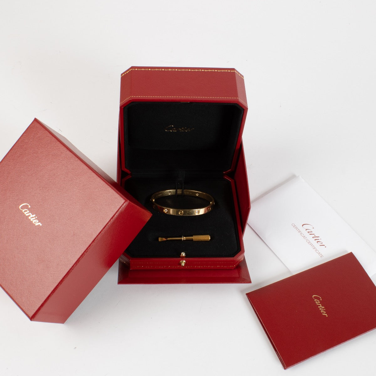 authentic preloved Cartier Yellow Gold Love Bracelet 4 Diamonds on Labellov.com