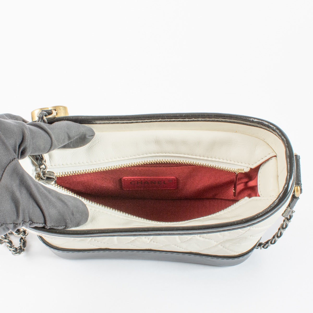 shop 100% authentic second hand Chanel Black And White Small Gabrielle Bag on Labellov.com