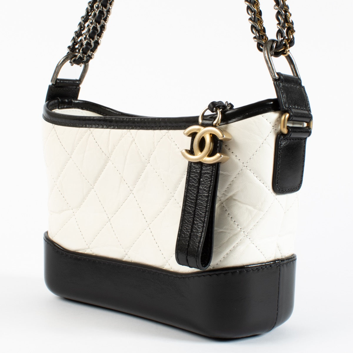 shop 100% authentic second hand Chanel Black And White Small Gabrielle Bag on Labellov.com