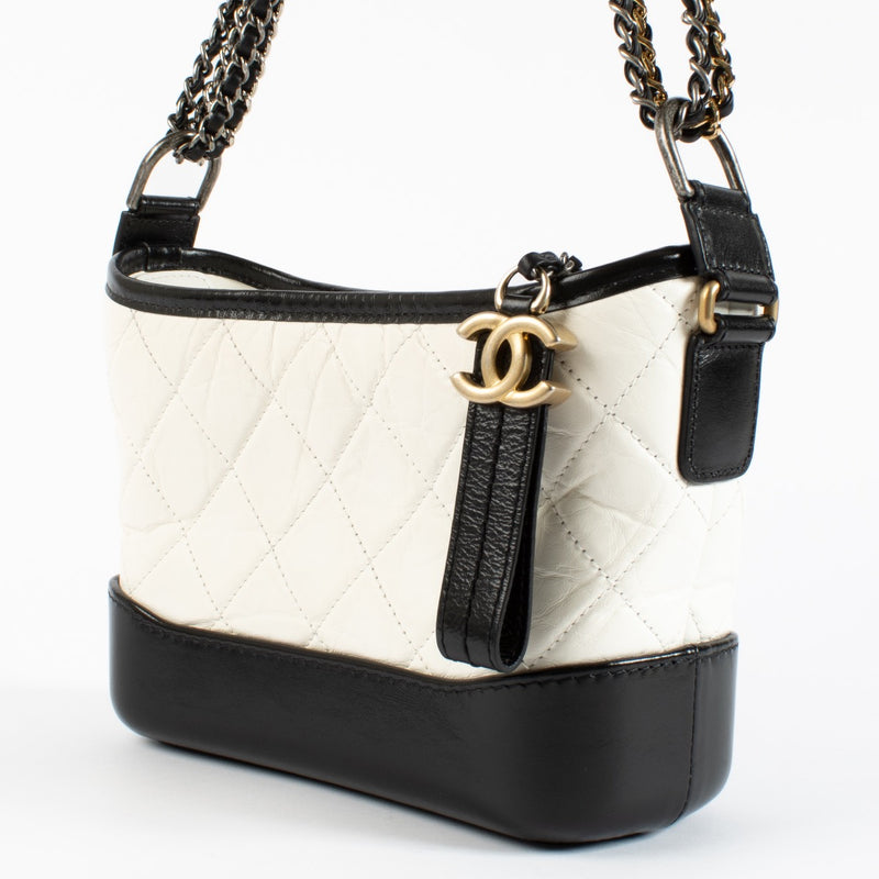 shop 100% authentic second hand Chanel Black And White Small Gabrielle Bag on Labellov.com