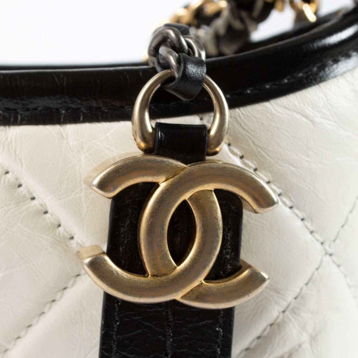 shop 100% authentic second hand Chanel Black And White Small Gabrielle Bag on Labellov.com