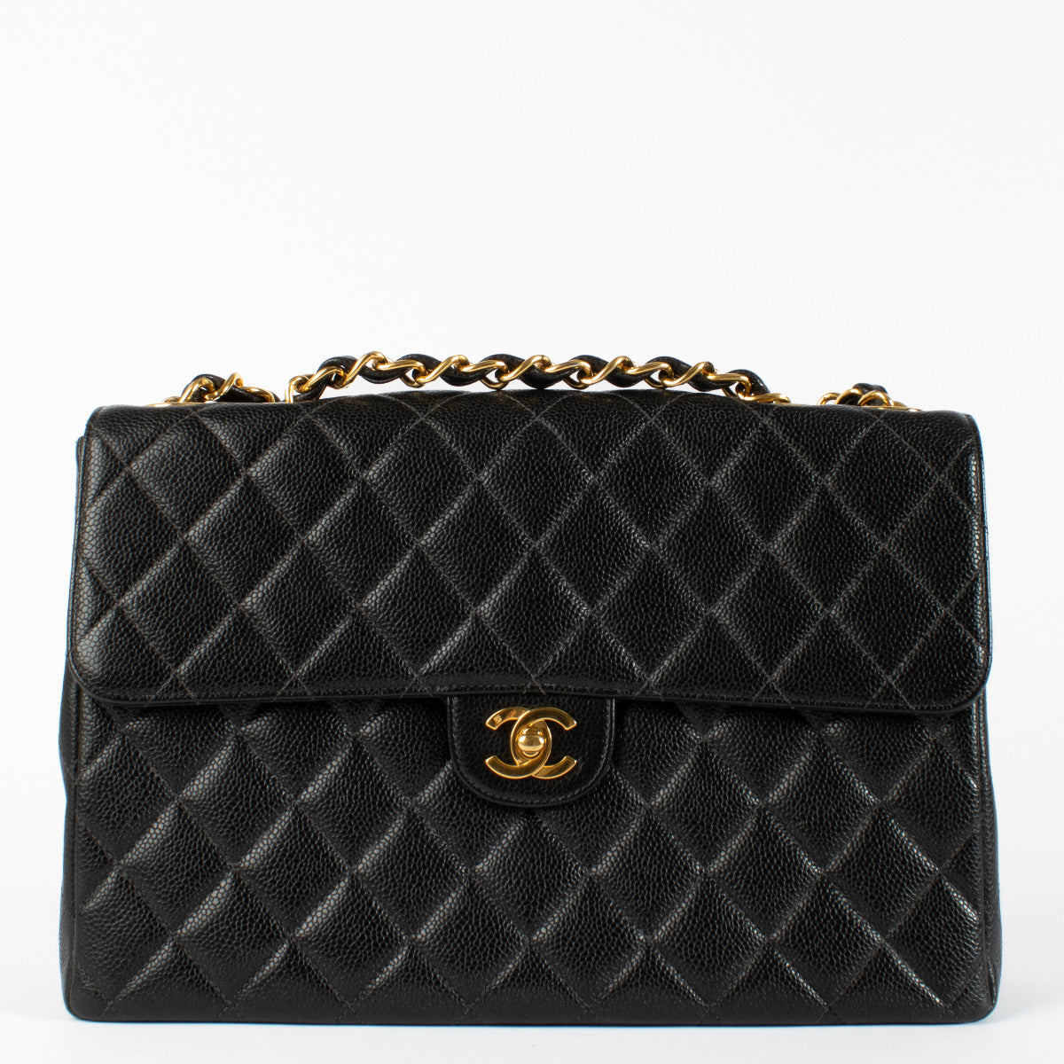 Chanel Black Caviar Leather Vintage Flap Bag GHW for the best price