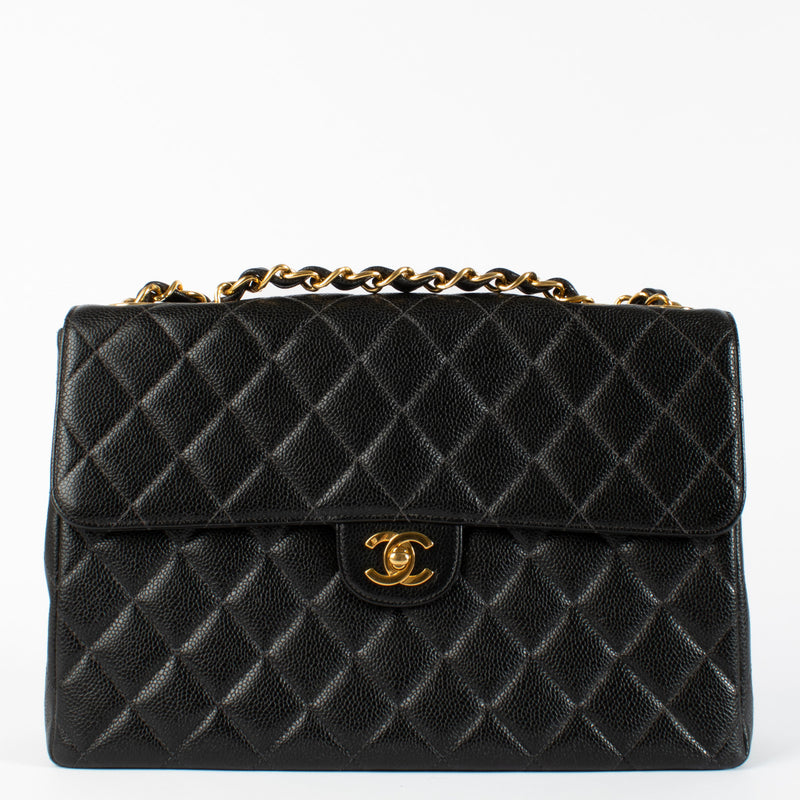 Chanel Black Caviar Leather Vintage Flap Bag GHW for the best price