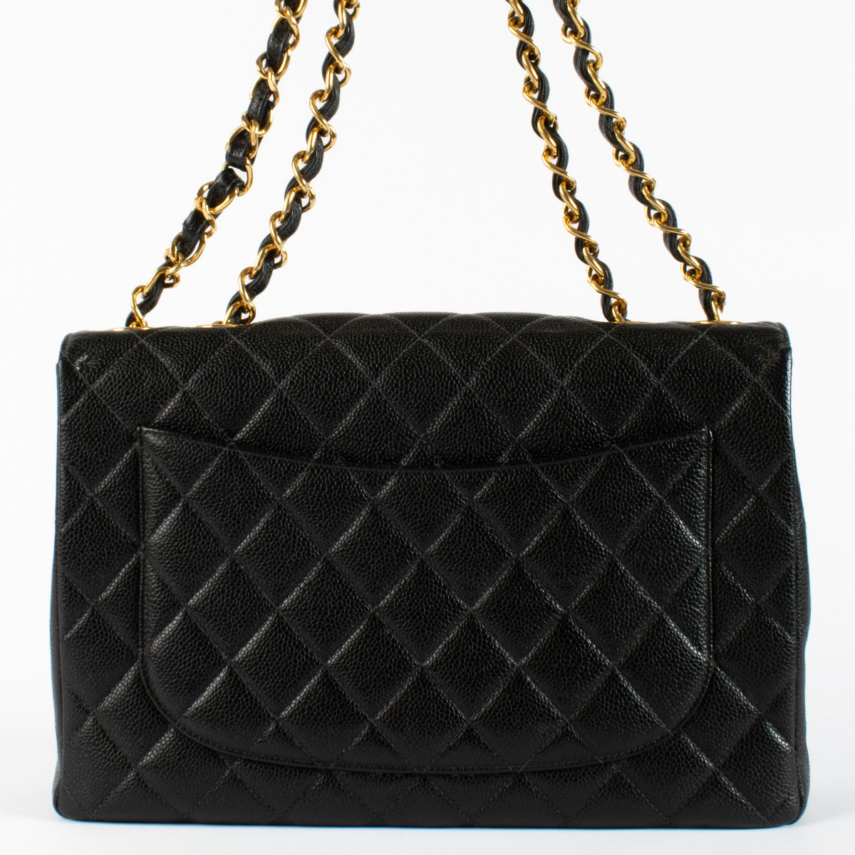 Chanel Black Caviar Leather Vintage Large/Jumbo Flap Bag
