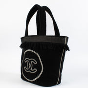 Authentic pre-loved Chanel Black CC Beach Bag with Pouch and Towel on Labellov.com