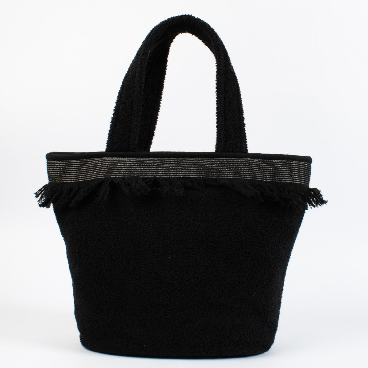 Authentic pre-loved Chanel Black CC Beach Bag with Pouch and Towel on Labellov.com