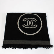 Authentic pre-loved Chanel Black CC Beach Bag with Pouch and Towel on Labellov.com