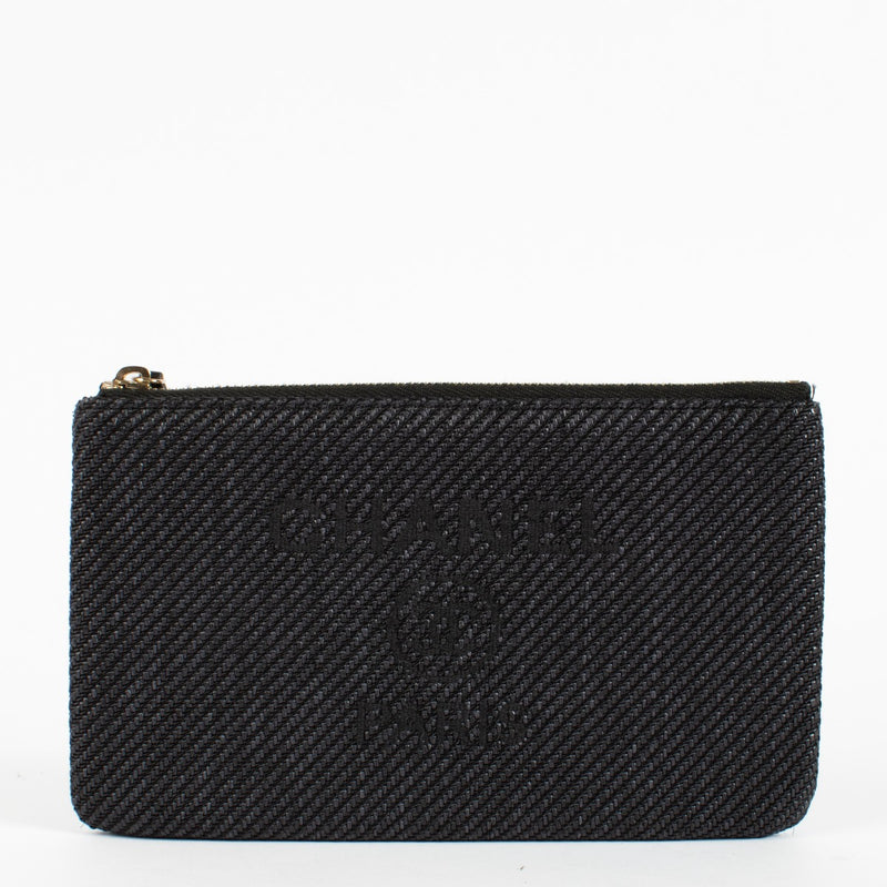 Authentic preloved Chanel Black Tweed Beauville Pouch on Labellov.com