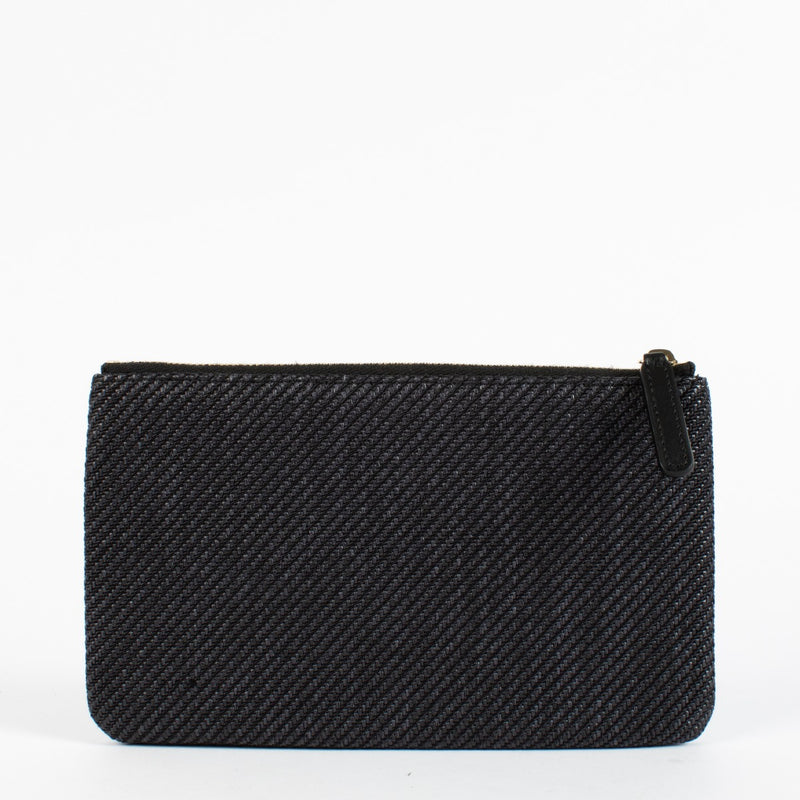 Authentic preloved Chanel Black Tweed Beauville Pouch on Labellov.com