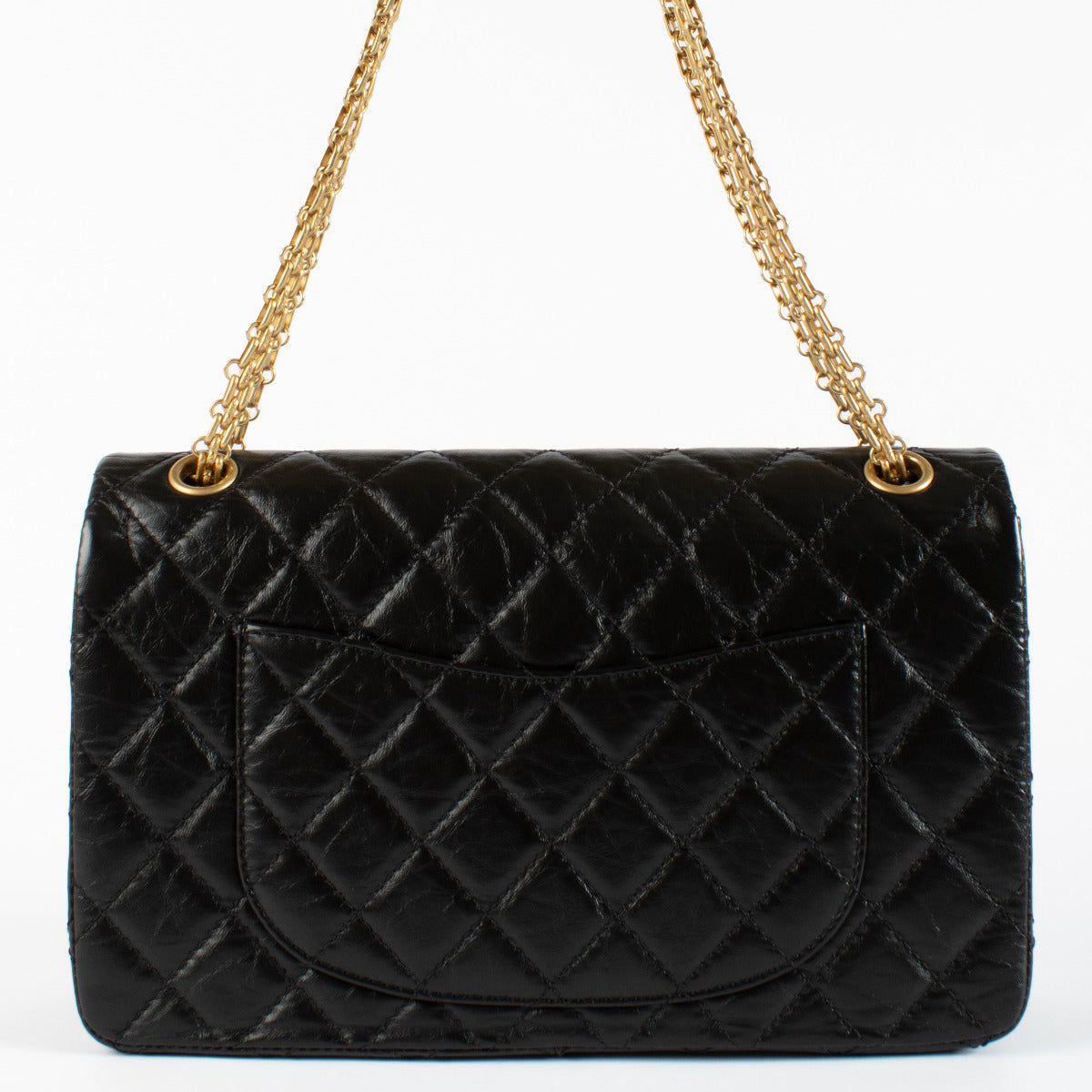 Sac Chanel Reissue 2.55 grand modèle en cuir de veau vieilli noir