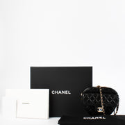 authentic preloved Chanel Black Lambskin Large Heart Bag With Chain on Labellov.com