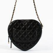 authentic preloved Chanel Black Lambskin Large Heart Bag With Chain on Labellov.com
