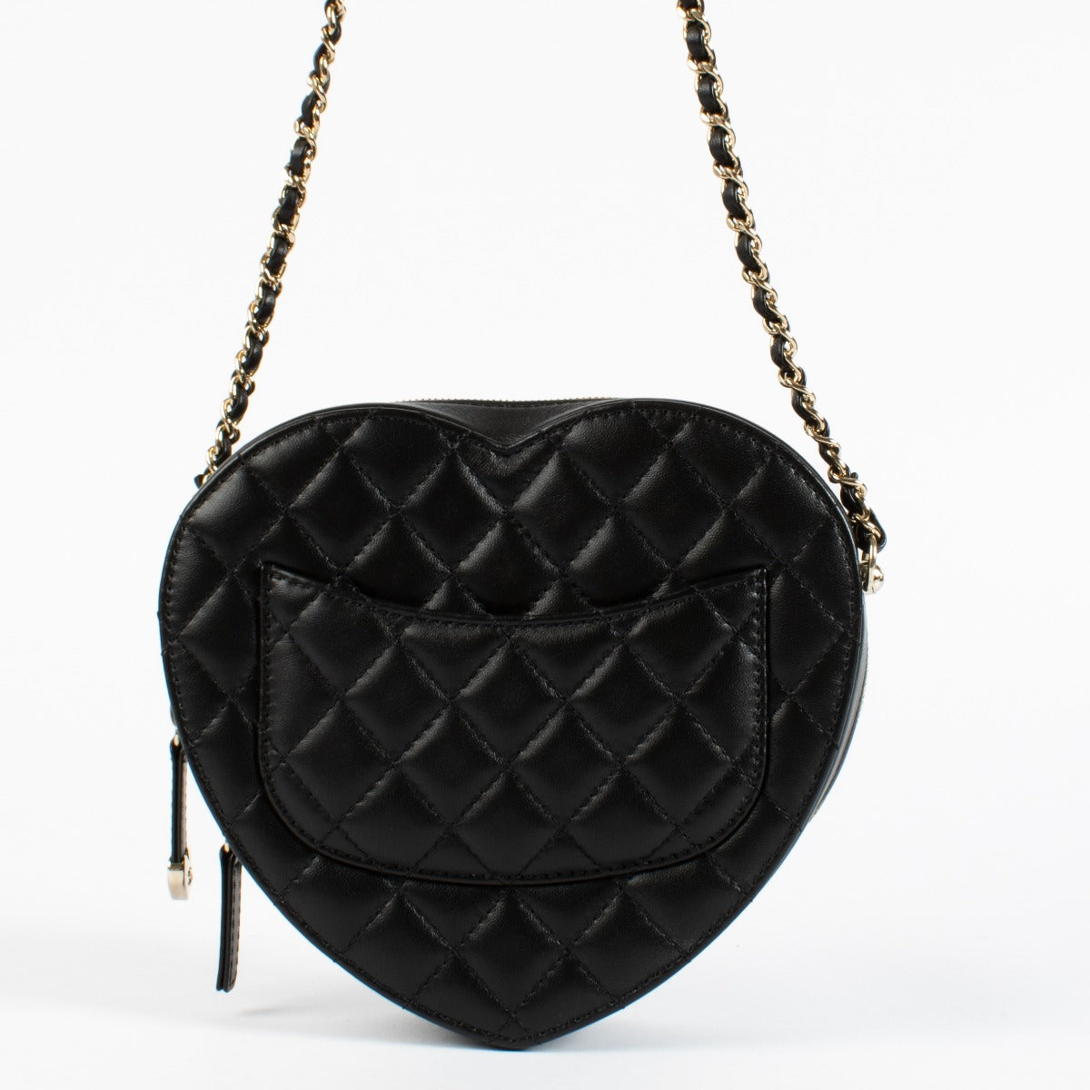authentic preloved Chanel Black Lambskin Large Heart Bag With Chain on Labellov.com
