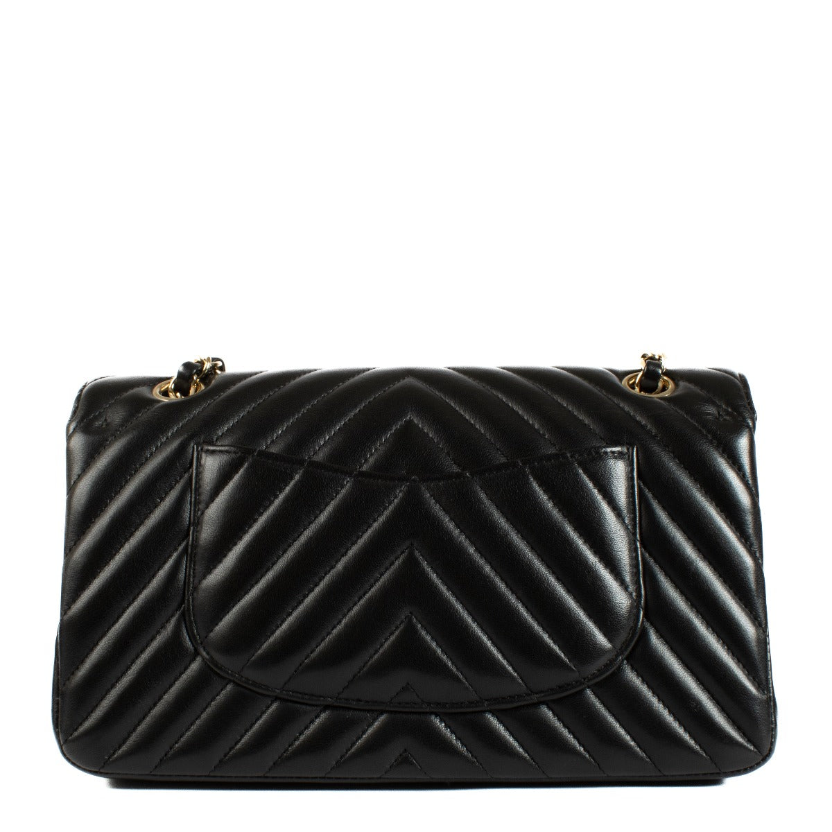 Chanel Zwarte Chevron Medium Classic 11.12 tas