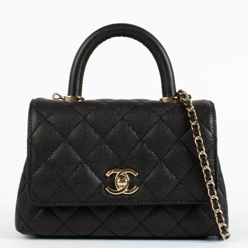 authentic preloved Chanel Black Caviar Mini Coco Handle Bag on Labellov.com