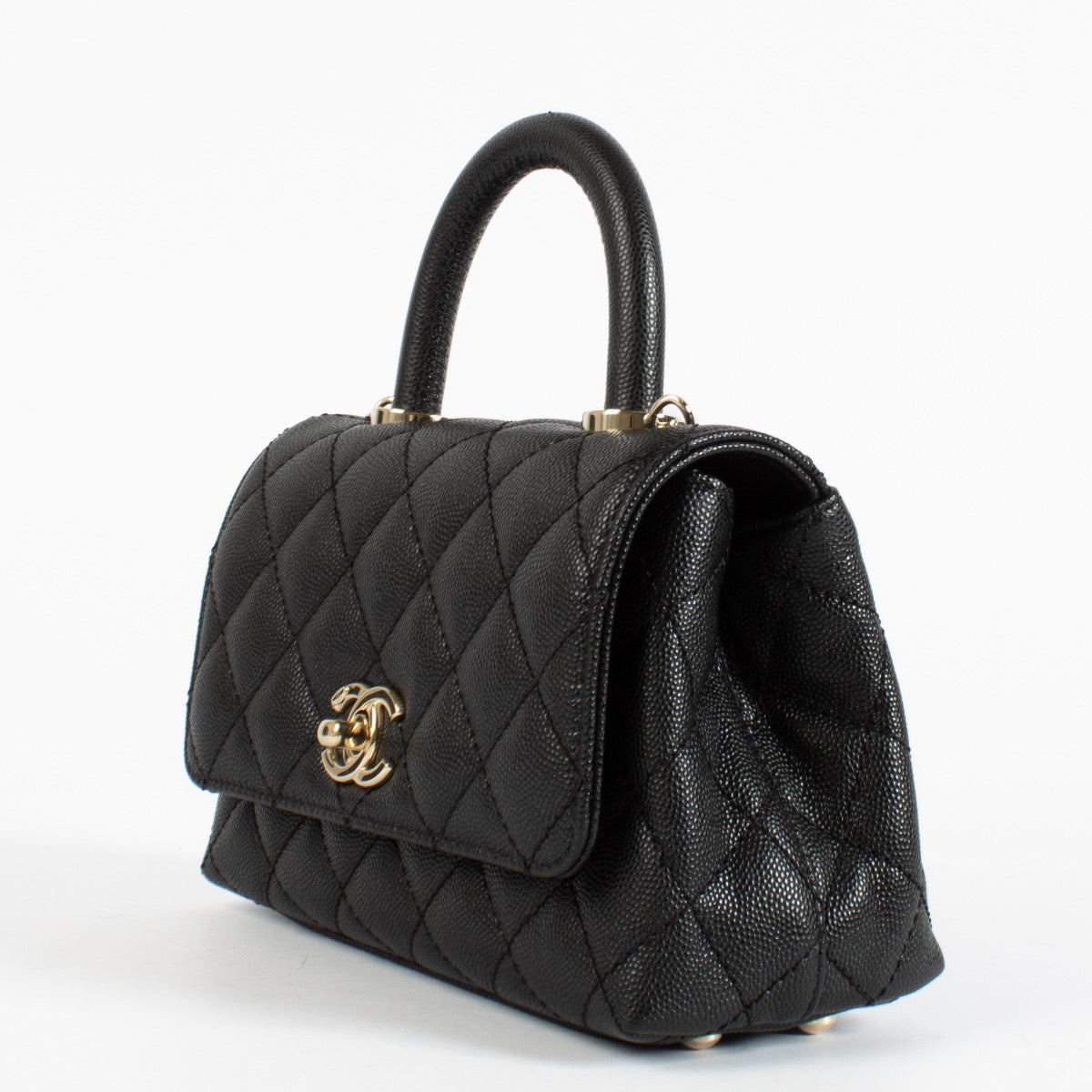 authentic preloved Chanel Black Caviar Mini Coco Handle Bag on Labellov.com
