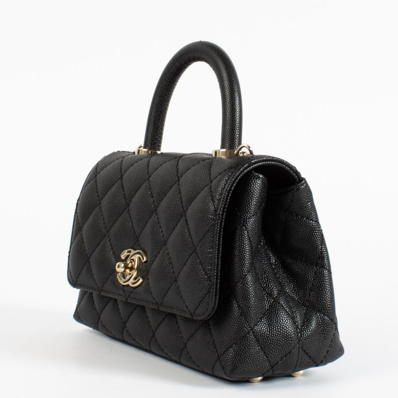 authentic preloved Chanel Black Caviar Mini Coco Handle Bag on Labellov.com