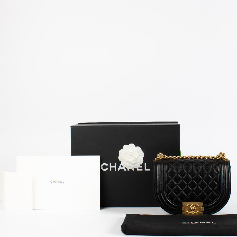 authentic preloved Chanel Black Round Boy Bag on Labellov.com