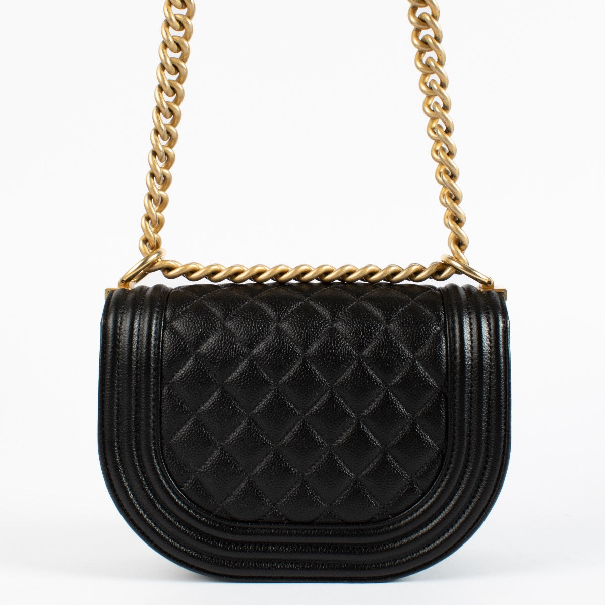 authentic preloved Chanel Black Round Boy Bag on Labellov.com