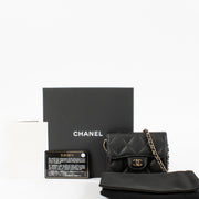 Authentic preloved Chanel Black Caviar Classic Card Holder with Chain on Labellov.com