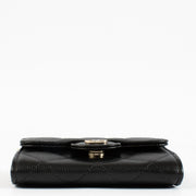Authentic preloved Chanel Black Caviar Classic Card Holder with Chain on Labellov.com
