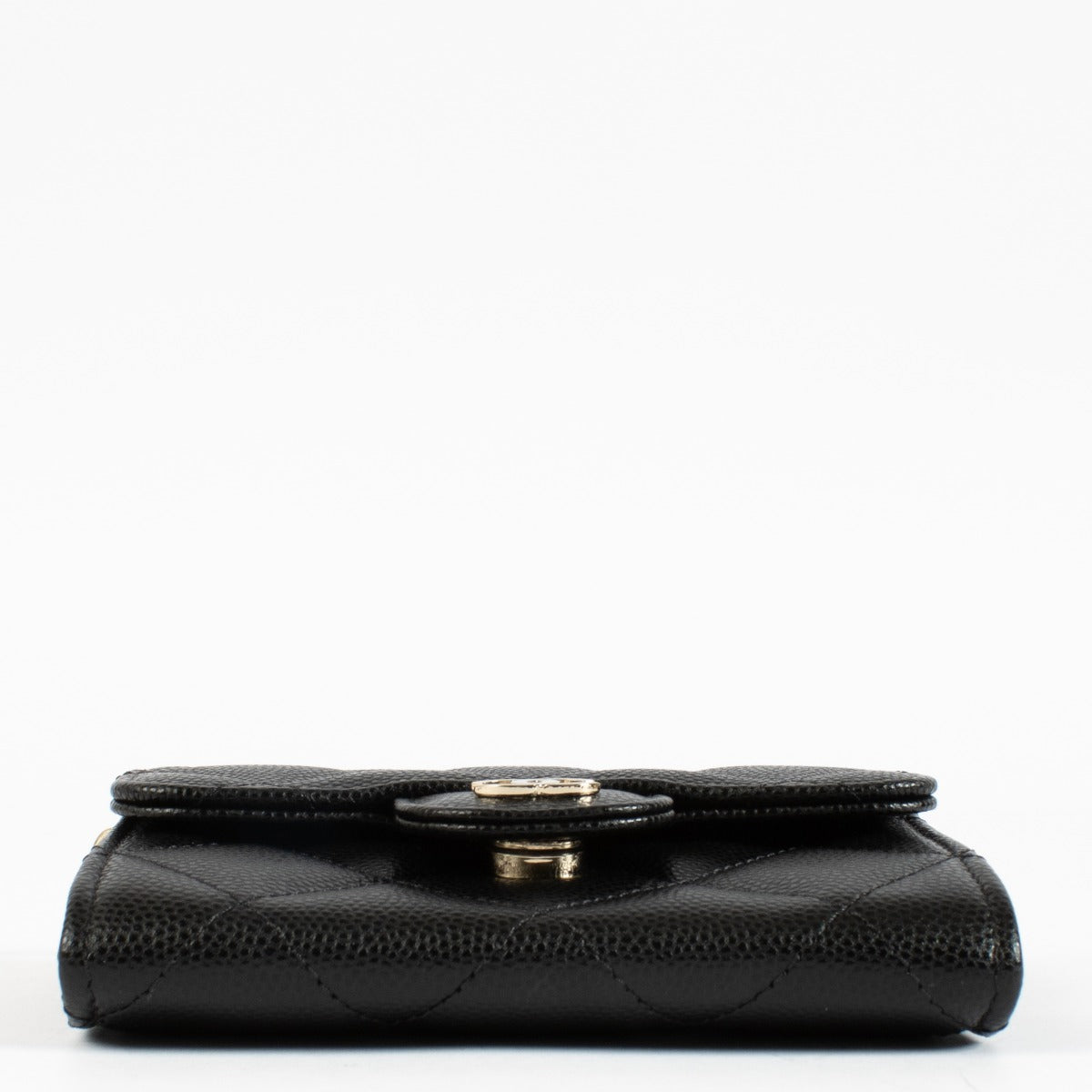 Authentic preloved Chanel Black Caviar Classic Card Holder with Chain on Labellov.com