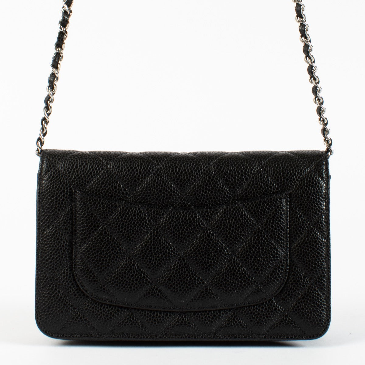 authentic preloved Chanel Black Caviar Wallet On Chain on Labellov.com