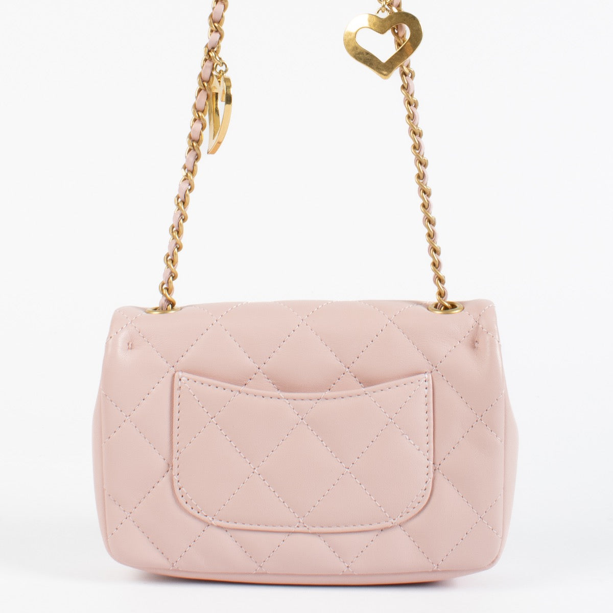 shop 100% authentic second hand Chanel Pink Lambskin Heart Chain Flap Bag on Labellov.com