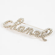 authentic preloved Chanel 19K Silver Logo Brooch on Labellov.com