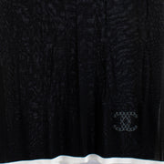 authentic preloved Chanel Black Cashmere Scarf With Sequin Logo on Labellov.com