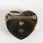 authentic preloved Chanel 22K Tweed Heart Brooch on Labellov.com