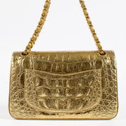 shop 100% authentic second hand Chanel 19A Gold Crocodile Embossed Small Classic Flap Bag on Labellov.com