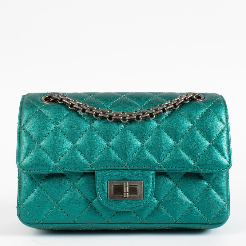 shop 100% authentic second hand Chanel Emerald Green Metallic 2.55 Mini Bag on Labellov.com
