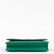 authentic preloved Chanel Green Caviar Wallet On Chain on Labellov.com
