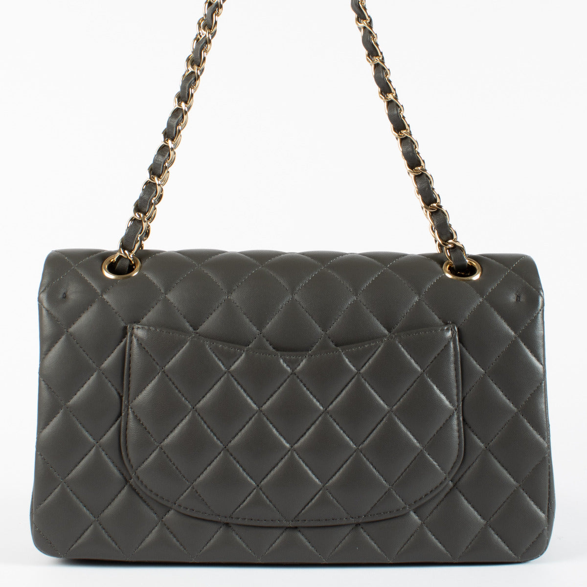 Chanel Grey Lambskin Medium Classic 11.12 Bag
