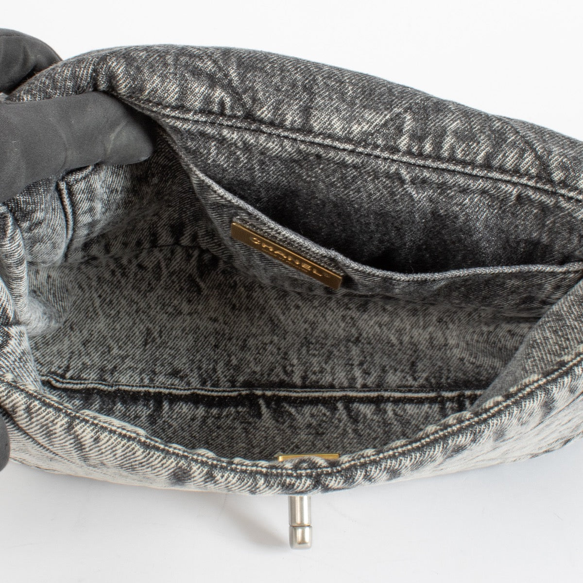 authentic preloved Chanel Grey Denim Medium Chanel 19 Bag on Labellov.com