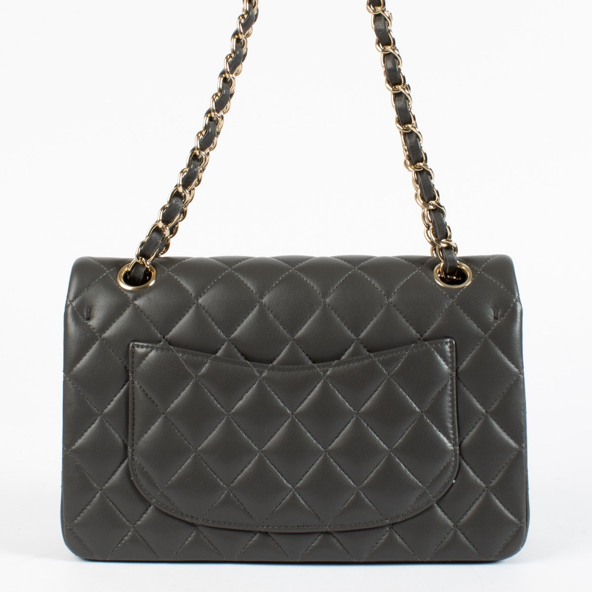 shop 100% authentic second hand Chanel Grey Lambskin Small Classic Flap Bag on Labellov.com