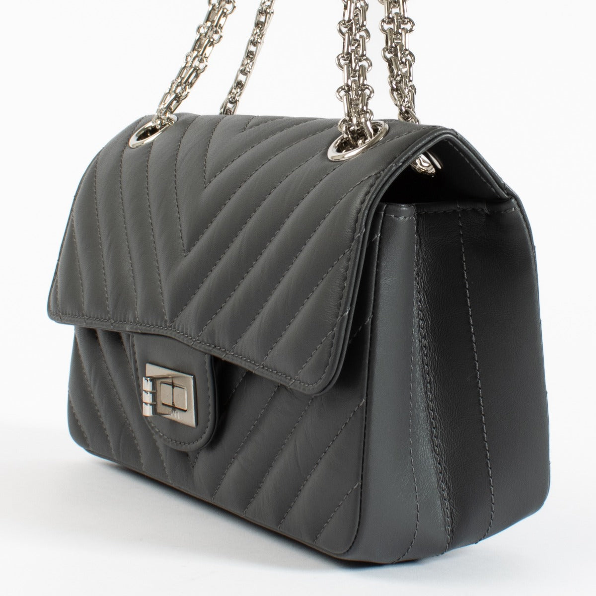 Chanel Grijze Kalfsleren Mini Reissue 2.55 Tas