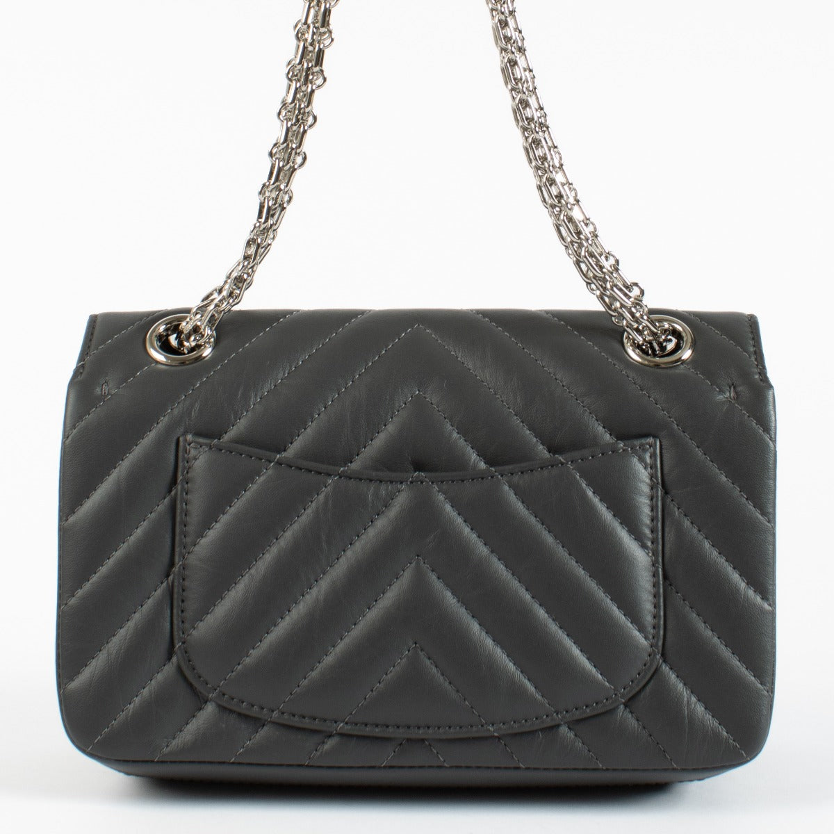 Chanel Grijze Kalfsleren Mini Reissue 2.55 Tas