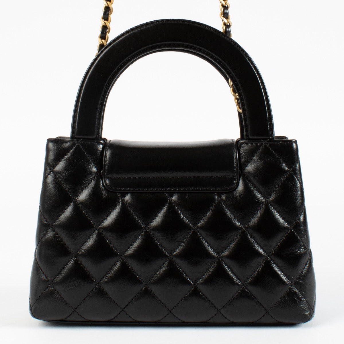 shop 100% authentic second hand Chanel Black Lambskin Kelly Nano Top Handle Bag on Labellov.com