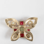 Authentic pre-loved Chanel 16C Butterfly Brooch Gold Red on Labellov.com