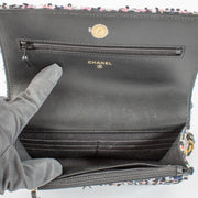 authentic preloved Chanel Tweed Sequin Chanel 19 Wallet On Chain on Labellov.com