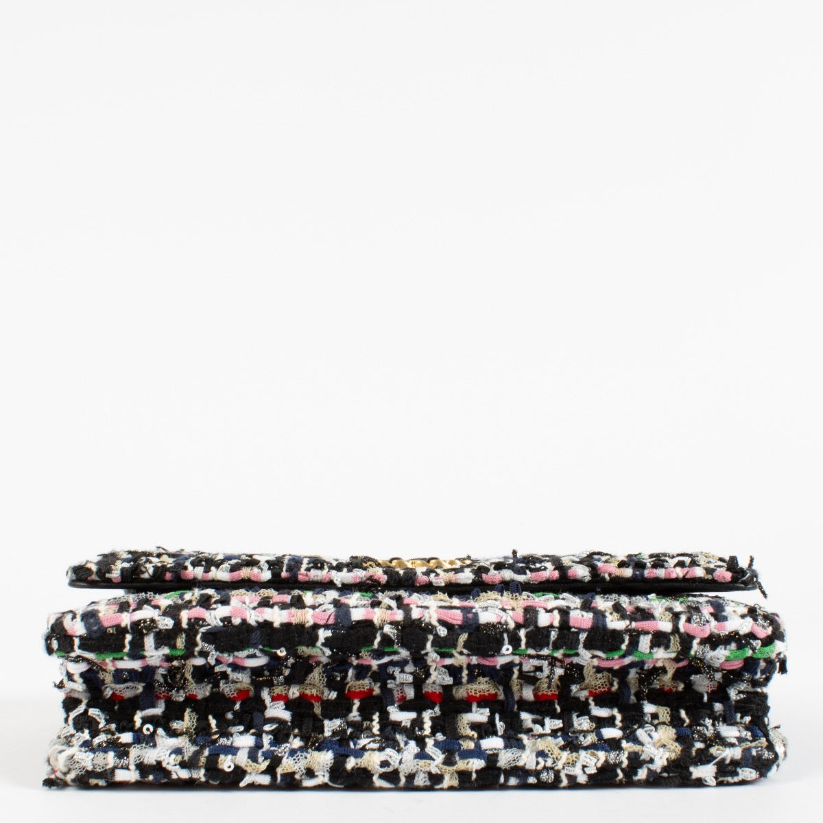 authentic preloved Chanel Tweed Sequin Chanel 19 Wallet On Chain on Labellov.com