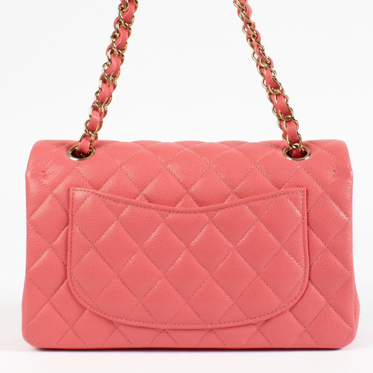 Authentic pre-loved Chanel Hot Pink Caviar Small Classic Handbag on Labellov.com